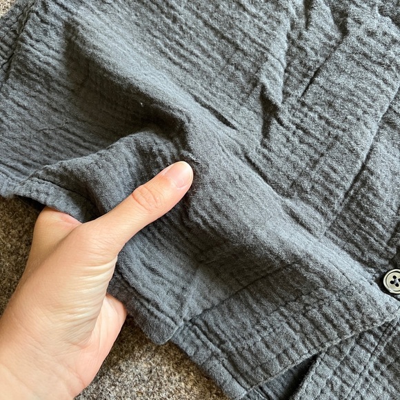 Dark Grey 2 Piece Sleep Set Short Sleeve Top + Drawstring Shorts Size XS Pajamas - Picture 10 of 12